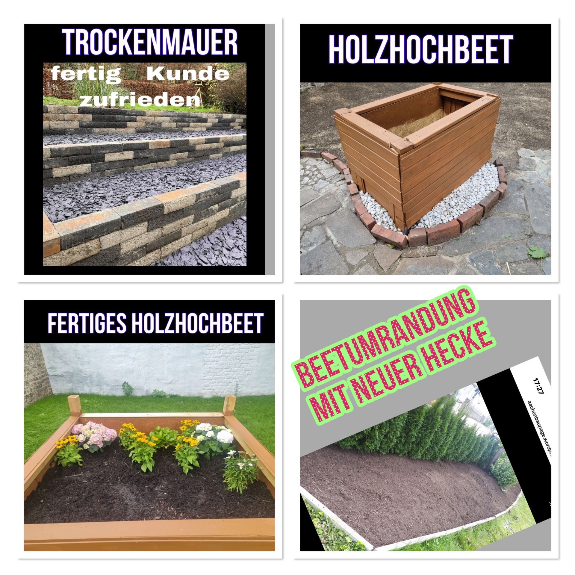 Trockenmauer & Holzhochbeet