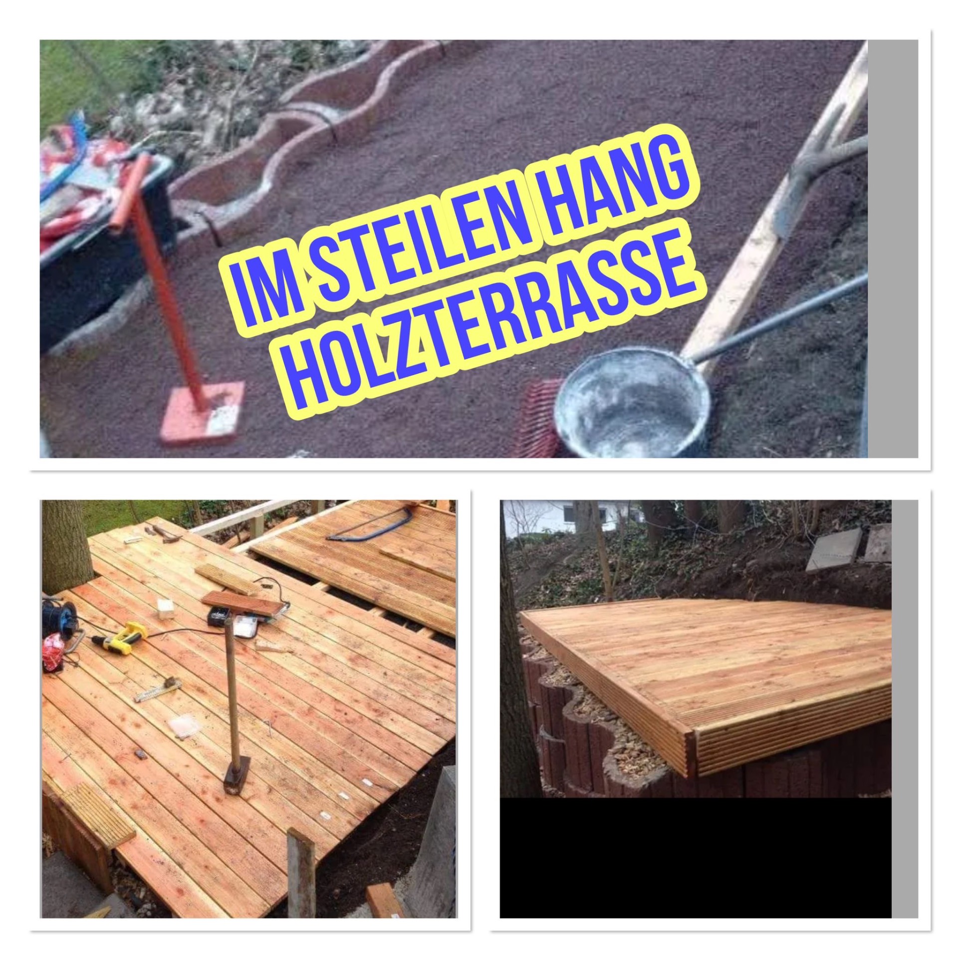 Holzterrasse im steilen Hang